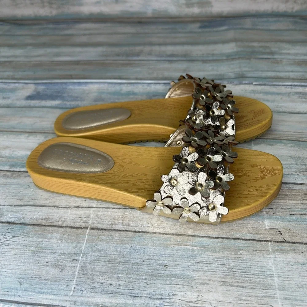 Coconuts by Matisse Chelsea Sandals Size‎ 7 Metallic Slide Womens Gold Casual
